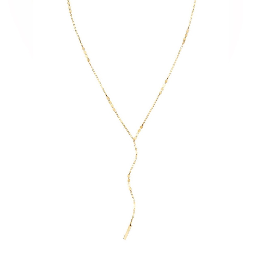LANA Jewelry Nude Square Remix Lariat 14K Yellow Gold Necklace